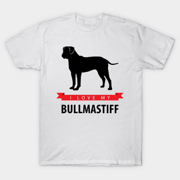 I Love My Bullmastiff T-Shirt by millersye